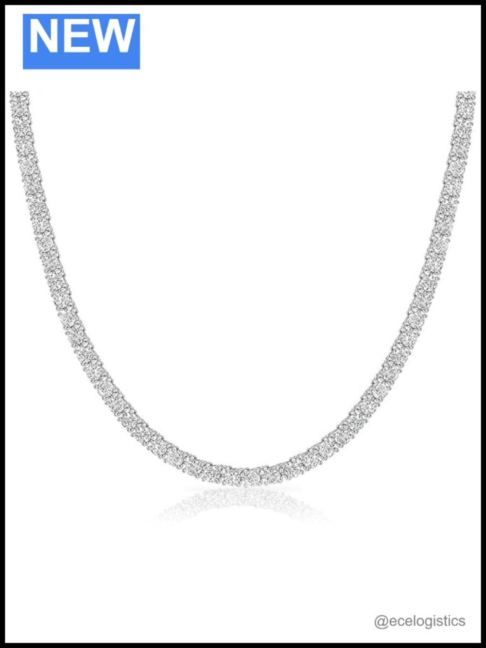Tennis Necklace 5A Cubic Zirconia Rhodium 18K Gold Plated Brass Chain